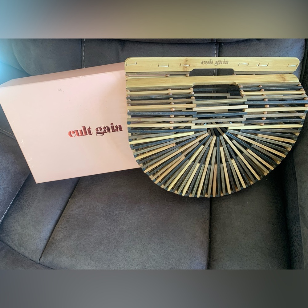 Cult Gaia Bamboo Ark Clutch - Natural Brown